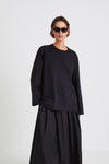 OVERSIZED COTTON LONG SLEEVE TOP - JIM BLACK