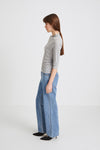 SEMI-SHEER RIB TOP - NOGARA GREY