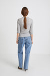 SEMI-SHEER RIB TOP - NOGARA GREY