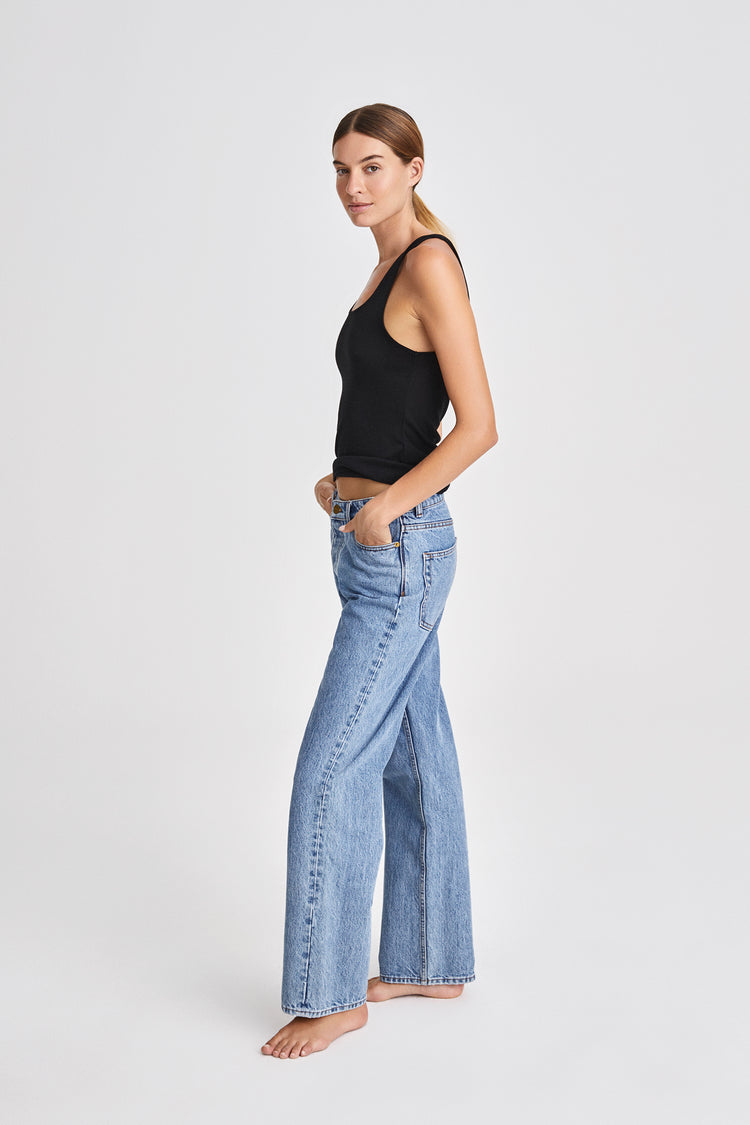 norwood top black lyocell sleeveless stylein side
