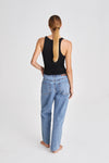 norwood top black lyocell sleeveless stylein back
