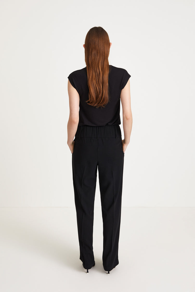 RELAXED PLEATED TROUSERS - BLAKE BLACK