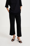 Bonita trousers cropped flared crepe black stylein front image 