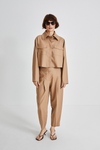 Bosa trousers voluminous cropped wool mix beige wool stylein front image
