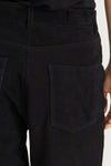 suede trousers black stylein victory detail
