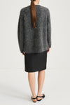 v-neck mohair sweater grey stylein liora back