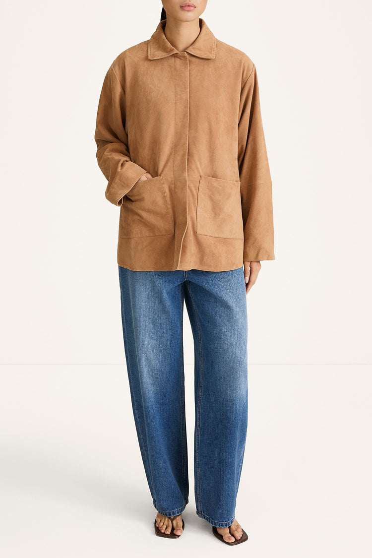 Volterra suede jacket stylein front model image