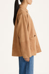 Volterra suede jacket stylein side close up model image