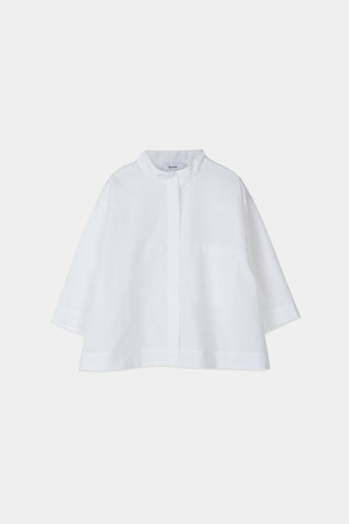 Jenessa shirt loose cropped stand collar white stylein packshot