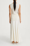 white mohair sleeveless flaired top stylein naya back
