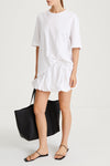 Juzzy skirt mini box pleats voluminous gathered bottom hem white stylein side image