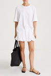 Juzzy skirt mini box pleats voluminous gathered bottom hem white stylein front image
