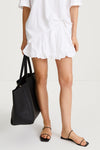 Juzzy skirt mini box pleats voluminous gathered bottom hem white stylein front image