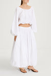Jurata blouse offshoulder cropped long balloon sleeves  white stylein side image