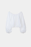 Jurata blouse offshoulder cropped long balloon sleeves  white stylein packshot