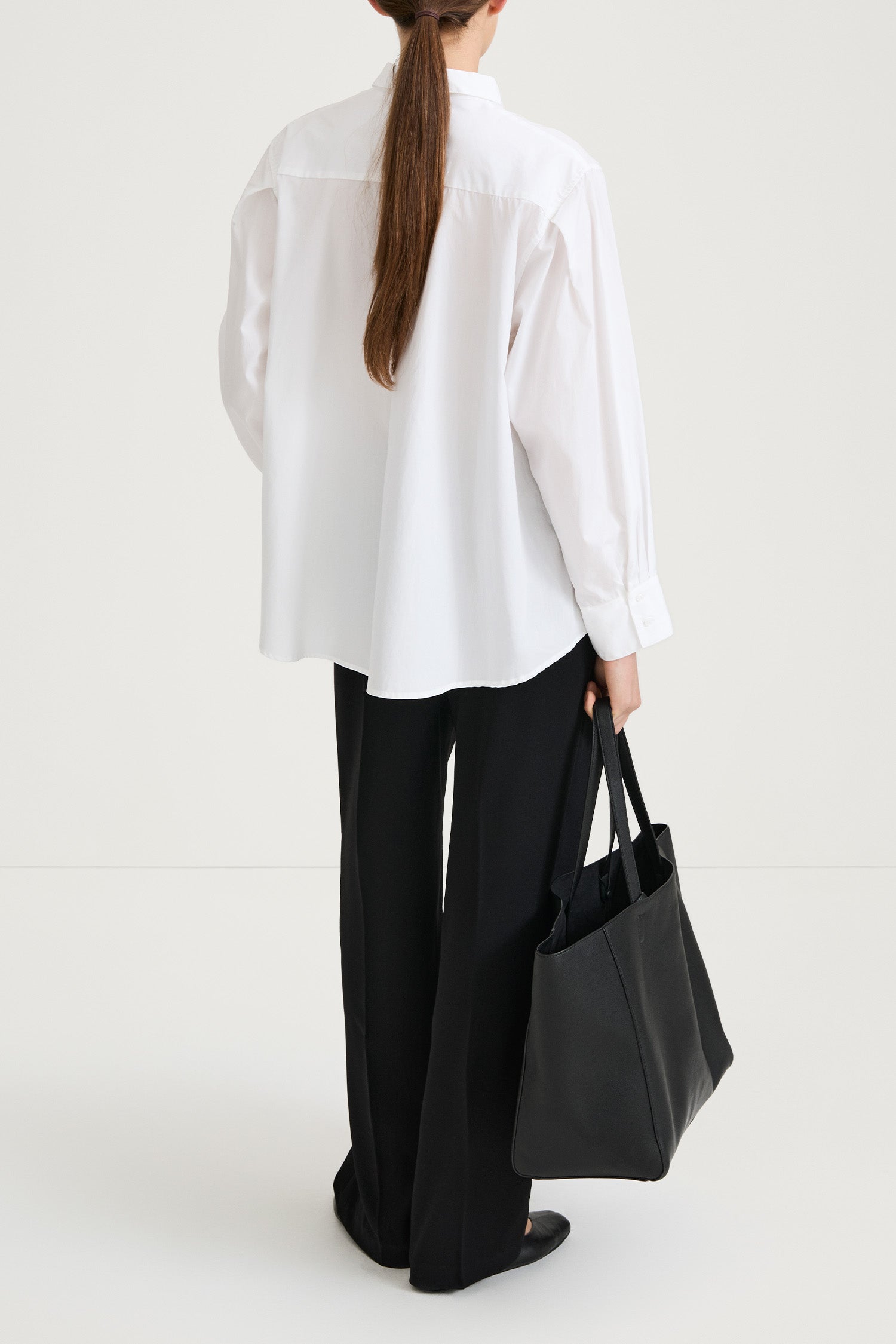 white oversized cotton shirt stylein janis back
