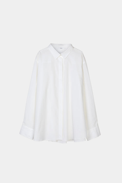 white oversized cotton shirt stylein janis front