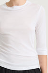 white shortsleeve top stylein nogara detail