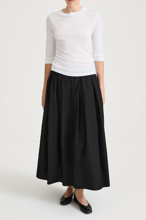 white shortsleeve top stylein nogara model image