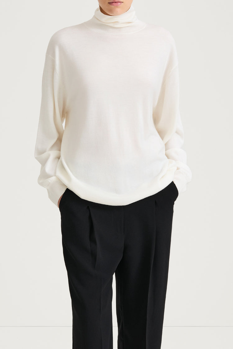 MERINO POLO SWEATER - HARLEEN CREAM
