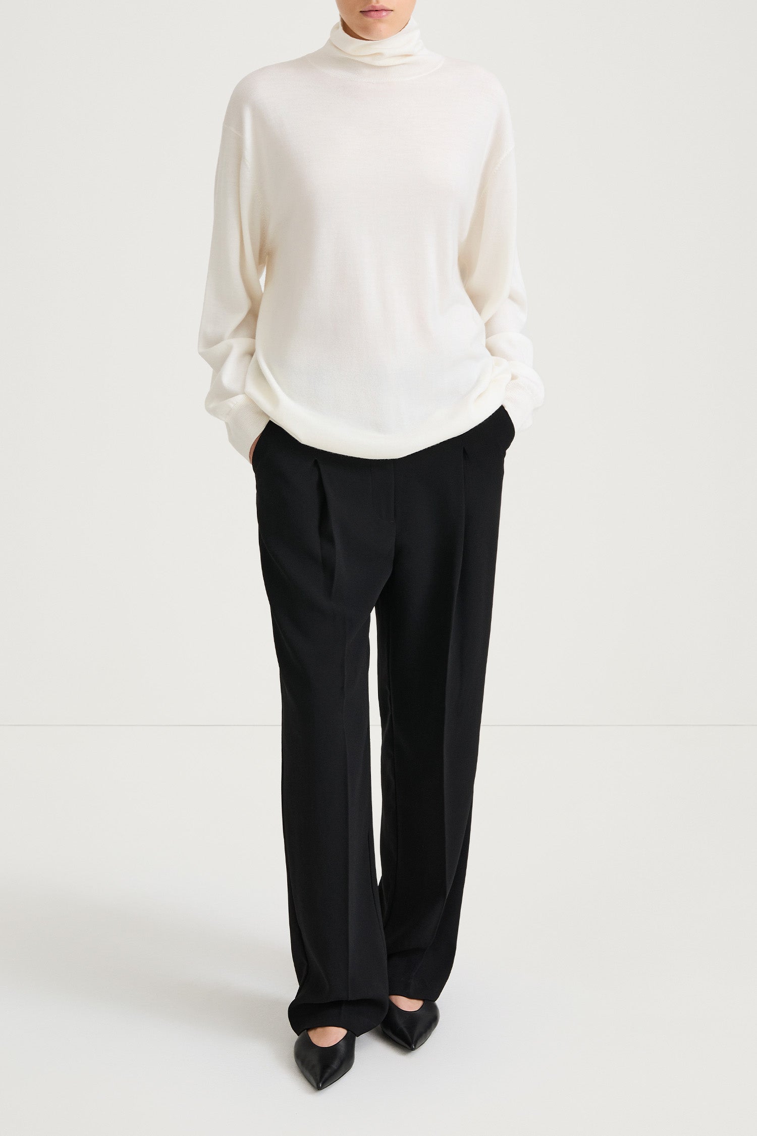 MERINO POLO SWEATER - HARLEEN CREAM