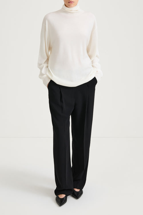 MERINO POLO SWEATER - HARLEEN CREAM