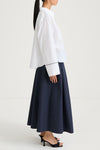 White wide sleeve shirt stylein jovanna side model image