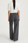 Kayne denim trousers wide oversized high waist mid grey stylein back image