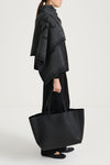 wide logo wool scarf grey stylein thalia side