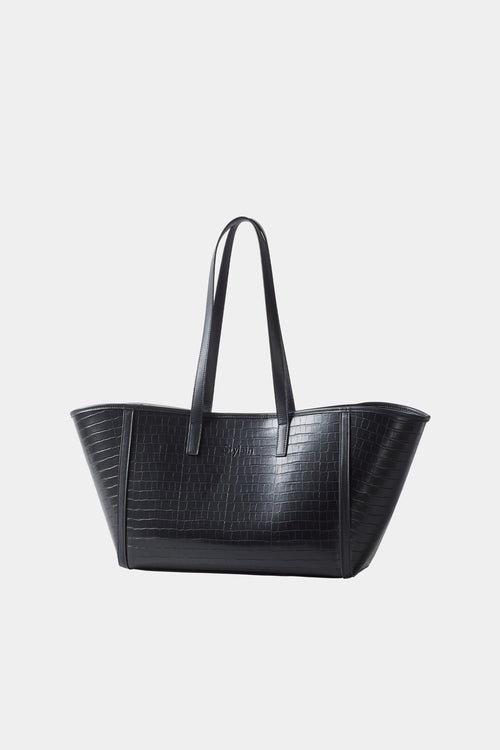 black croc embossed faux leather tote bag stylein yendi packshot