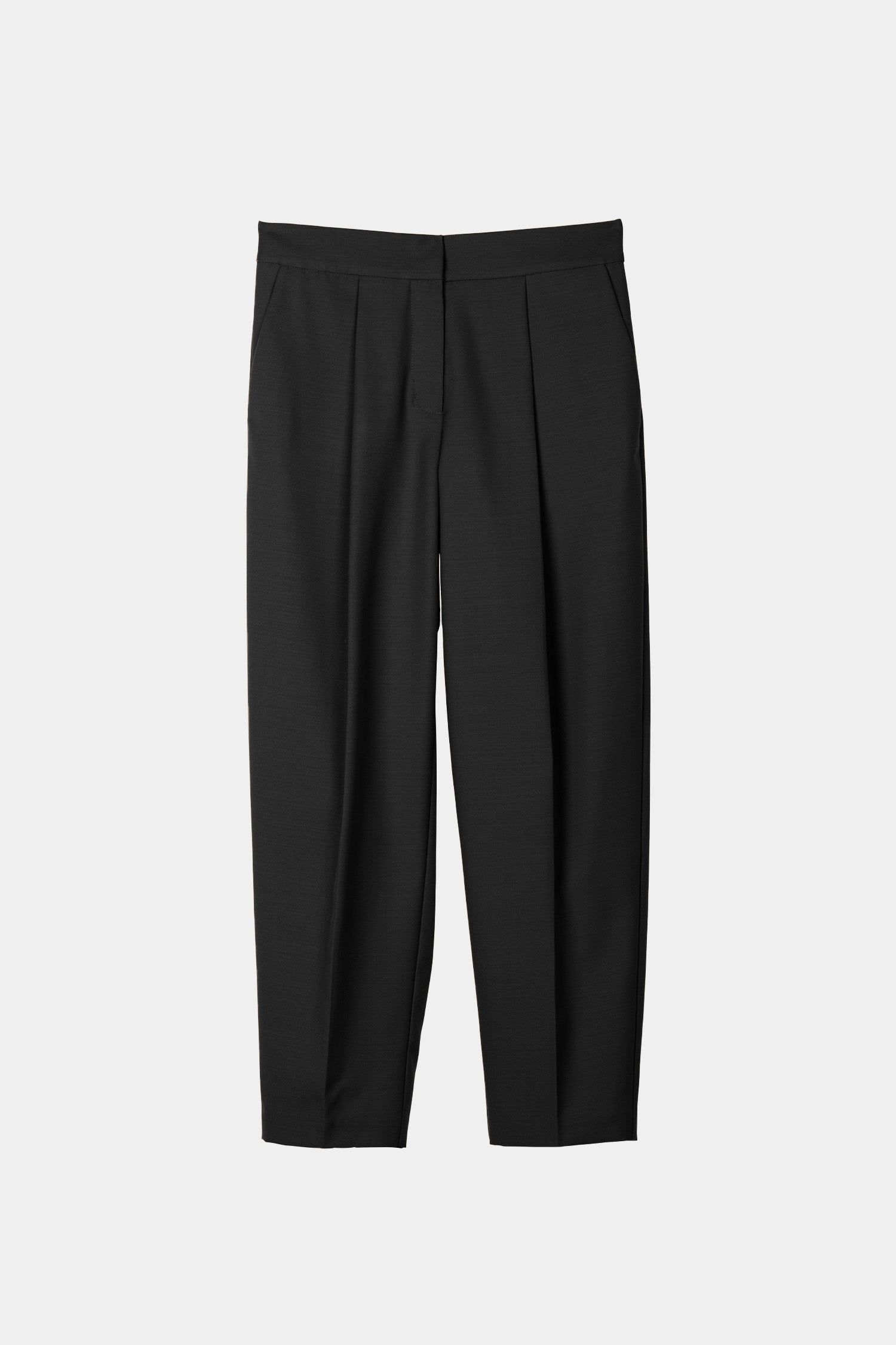 Bosa trousers voluminous cropped length wool mix black stylein packshot