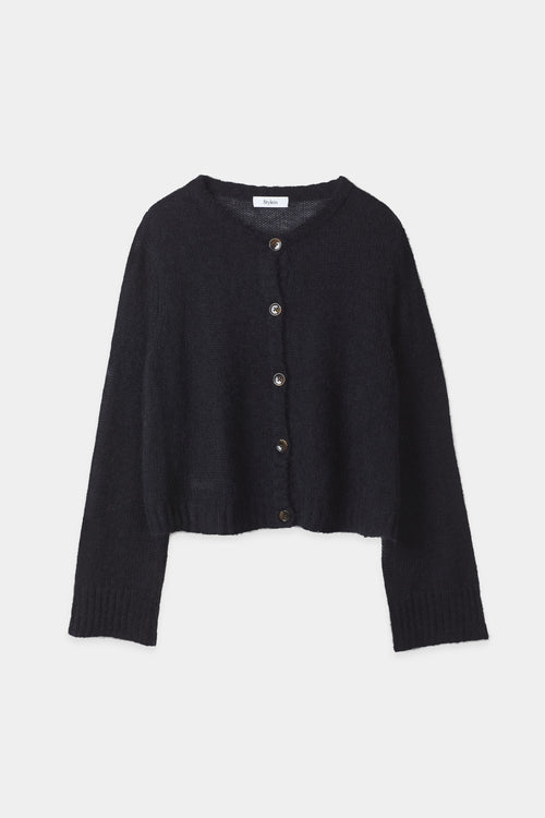 CROPPED ALPACA CARDIGAN - NOA BLACK