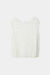 Orion top sleeveless mesh knitted seethrough straight boxy fit boat neckline  dropped shoulders cream stylein packshot