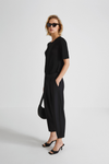 Bosa trousers voluminous cropped length wool mix black stylein side image