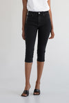 Kimmie denim knee long high waist slim legs black stylein front image