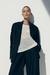 Orion top sleeveless mesh knitted seethrough straight boxy fit boat neckline  dropped shoulders cream stylein imagery
