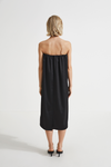 Mele dress midi bandeau heart shaped bust shiny black stylein back image