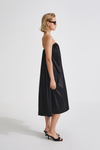 Mele dress midi bandeau heart shaped bust shiny black stylein side image