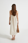 Male dress midi bandeau heart shaped bust shiny garment cream stylein back image