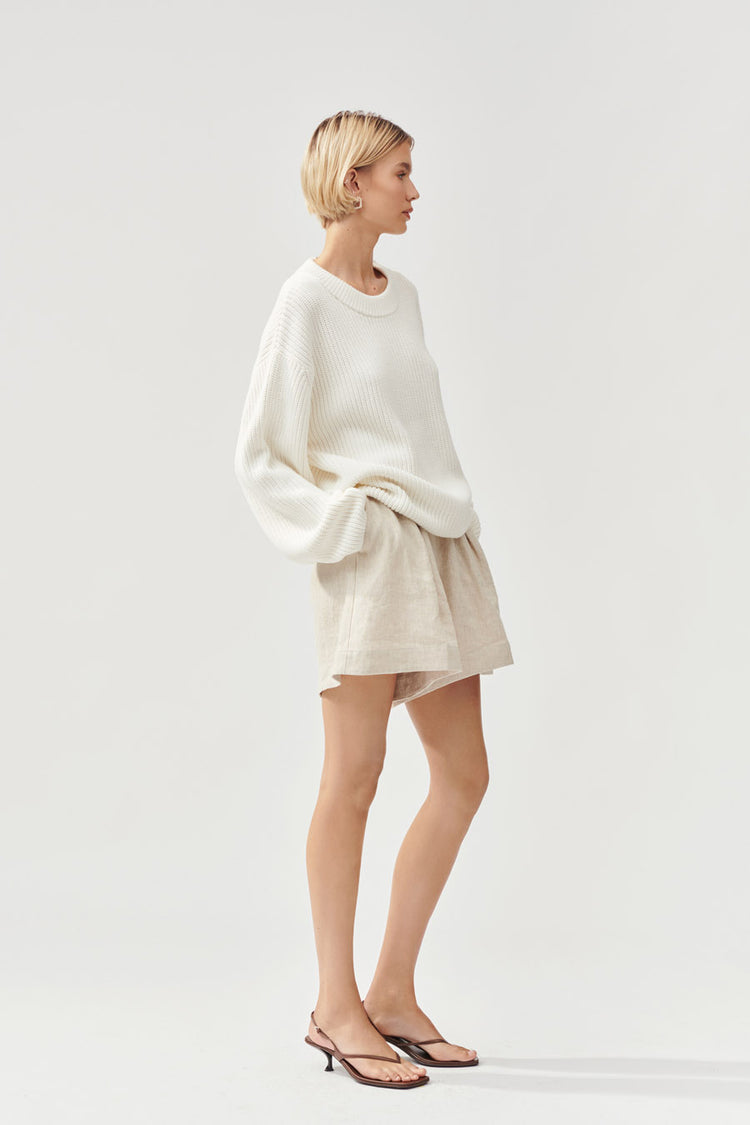 CHUNKY COTTON SWEATER - ALAIR WHITE