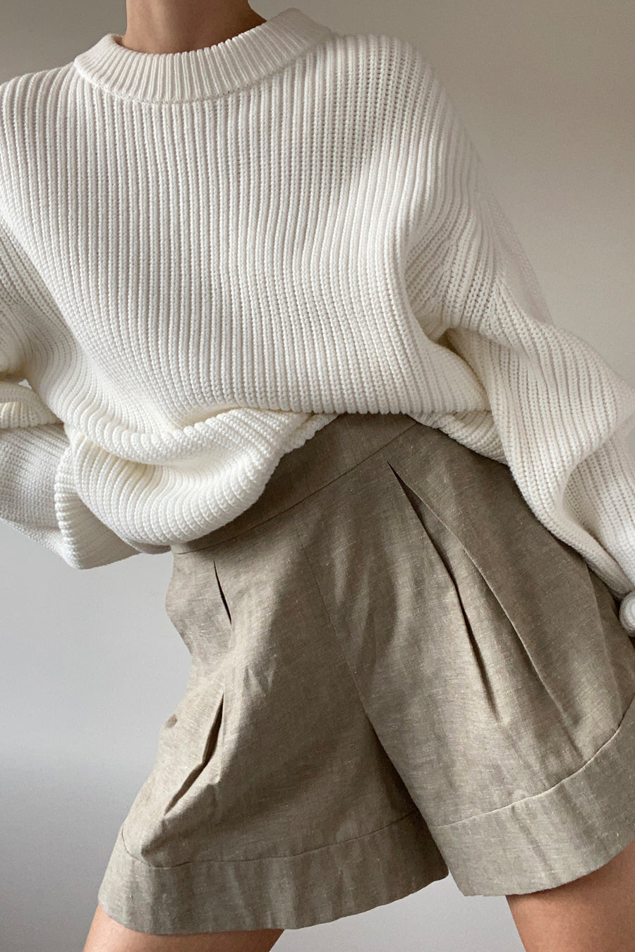 CHUNKY COTTON SWEATER - ALAIR WHITE